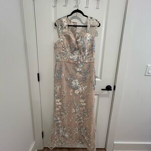 NWT IMPERFECT Alex Evenings Beige Floral Dress